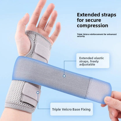 Breathable Steel Plate Wrist Brace Adjustable Velcro Anti-Twist Joint Support for Sports and Injury Care